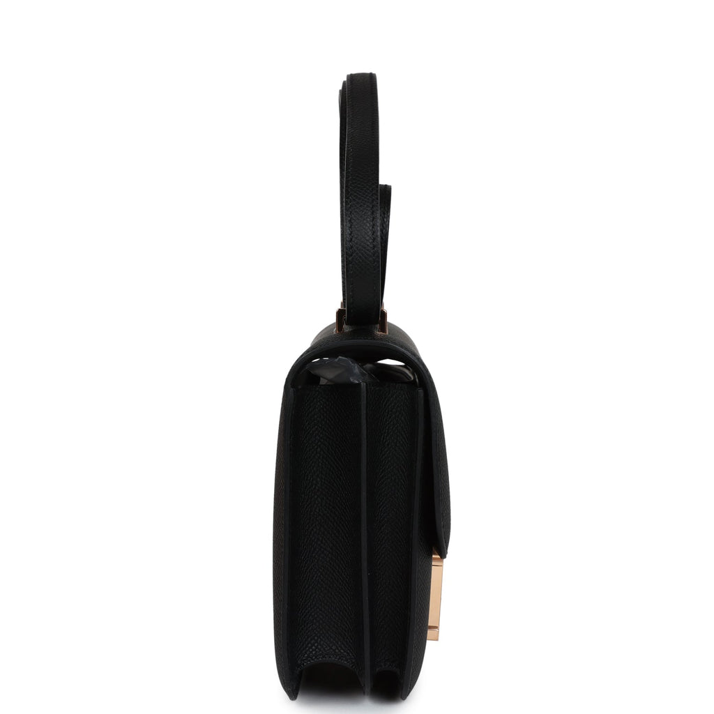 Hermes Constance 18 Black Epsom Rose Gold Hardware