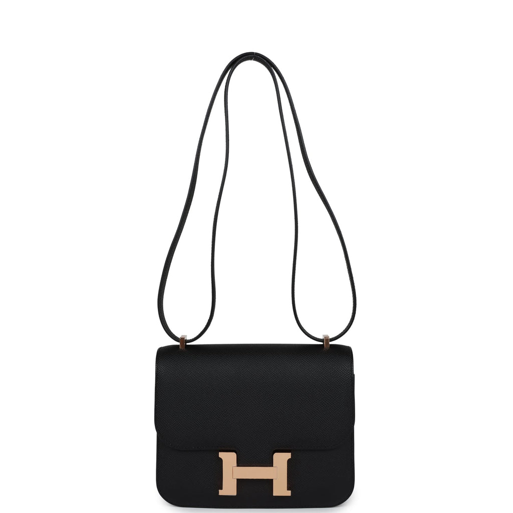 Hermes Constance 18 Black Epsom Rose Gold Hardware