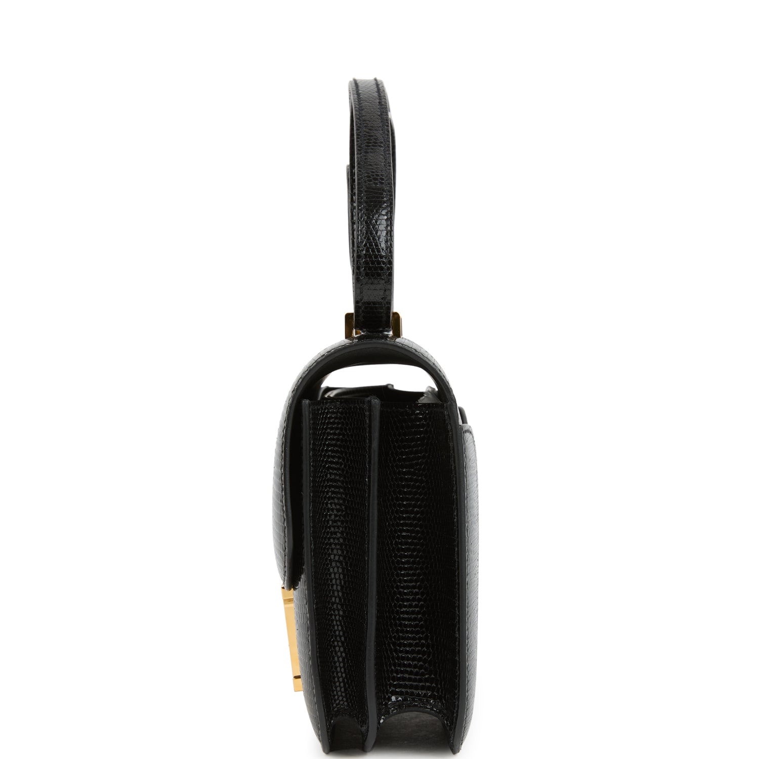 Hermes Constance 18 Black Varanus Salvator Lizard Gold Hardware