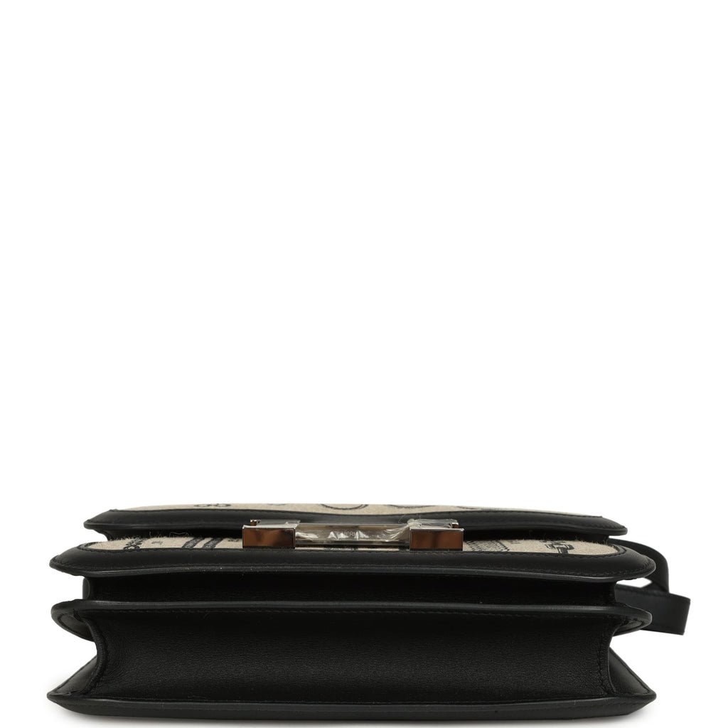 Pre-owned Hermes Constance 24 Toile De Camp Déchaînée and Black Swift Palladium Hardware