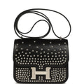 Pre-owned Hermes Constance 18 Clouté Black Box Palladium Hardware