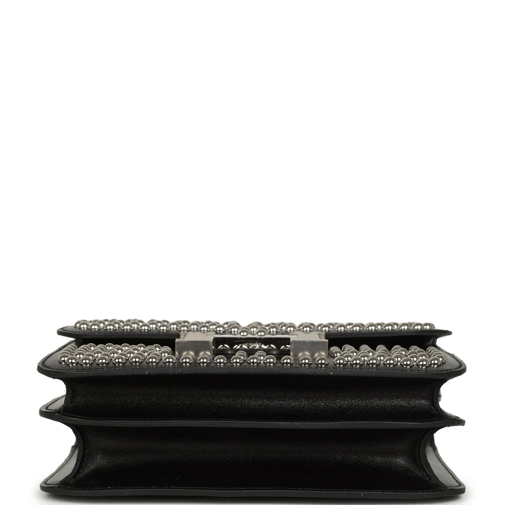 Pre-owned Hermes Constance 18 Clouté Black Box Palladium Hardware
