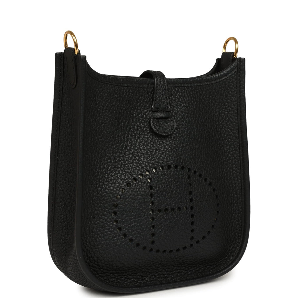 Pre-owned Hermes Evelyne TPM Black Clemence Gold Hardware