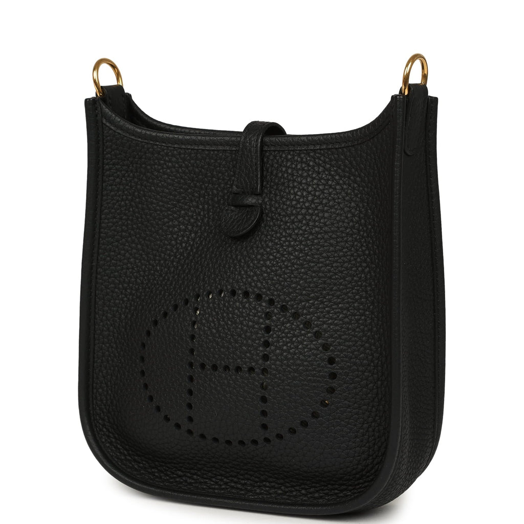 Pre-owned Hermes Evelyne TPM Black Clemence Gold Hardware