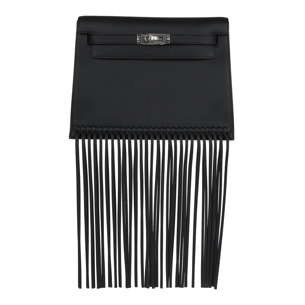 Hermes Kelly Danse Anate Black Swift Palladium Hardware