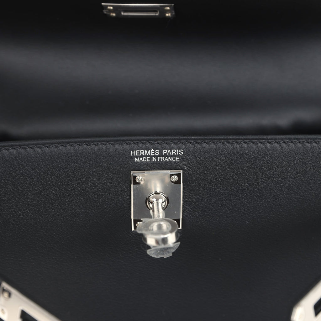 Hermes Kelly Danse Anate Black Swift Palladium Hardware