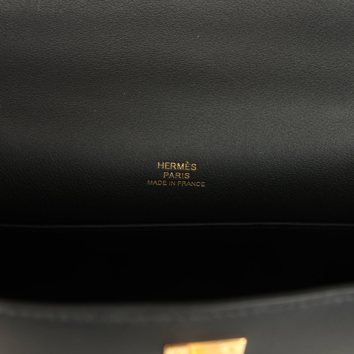 Hermes Kelly Pochette Black Swift Gold Hardware