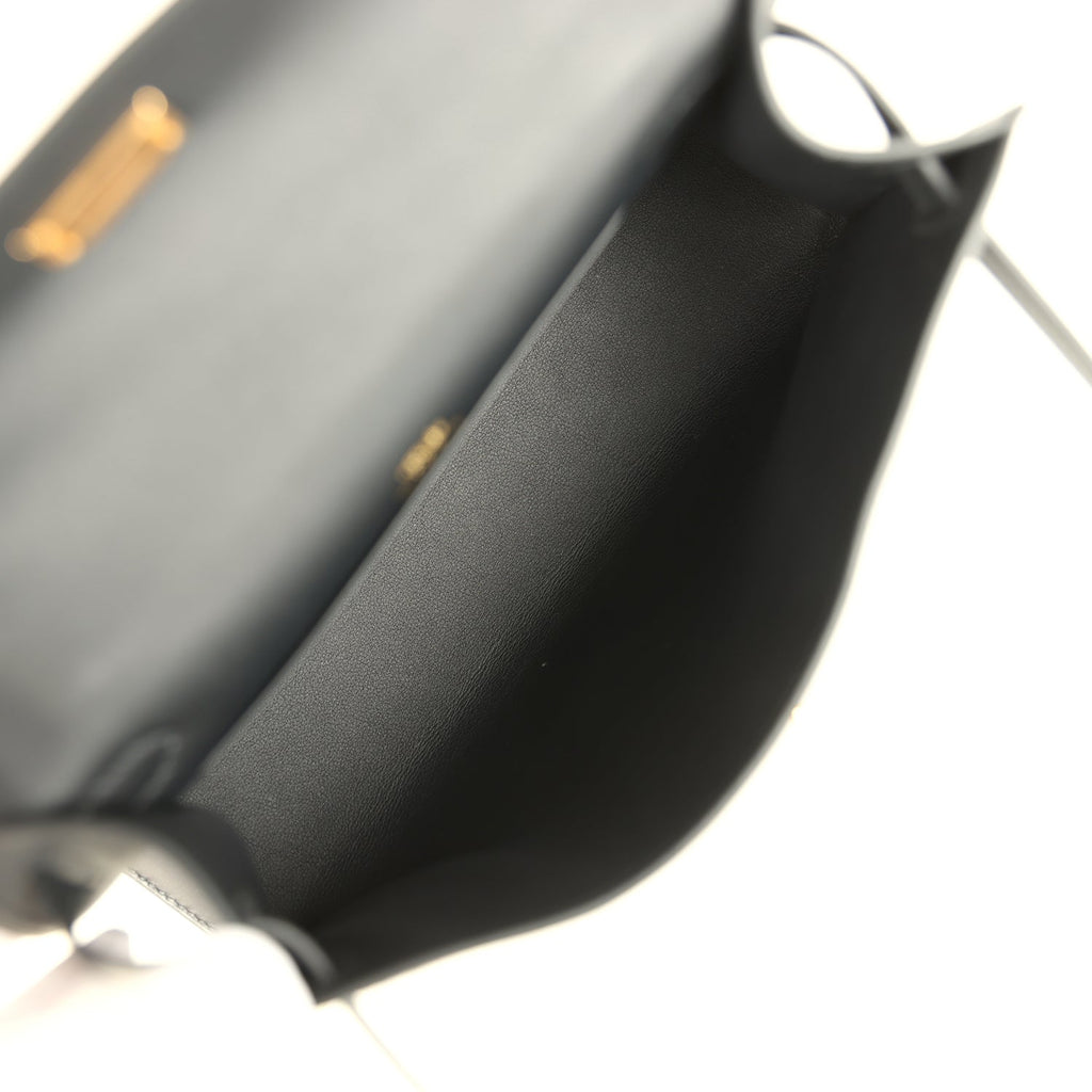 Hermes Kelly Pochette Black Swift Gold Hardware