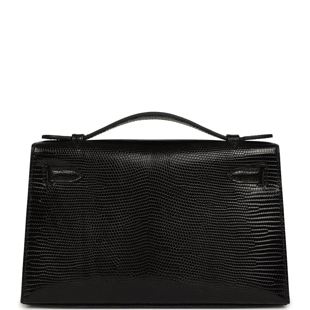 Hermes Kelly Pochette Black Varanus Niloticus Lizard Palladium Hardware