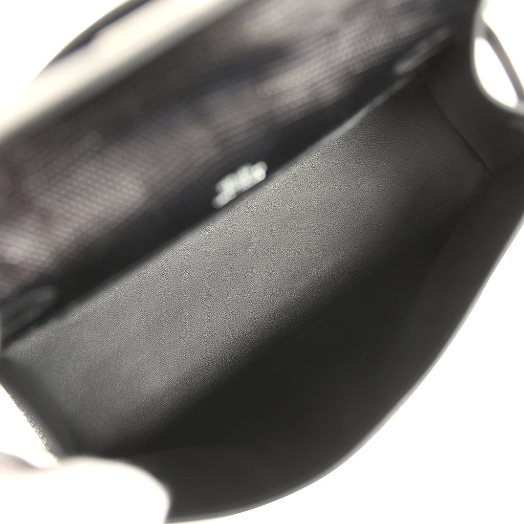 Hermes Kelly Pochette Black Varanus Niloticus Lizard Palladium Hardware