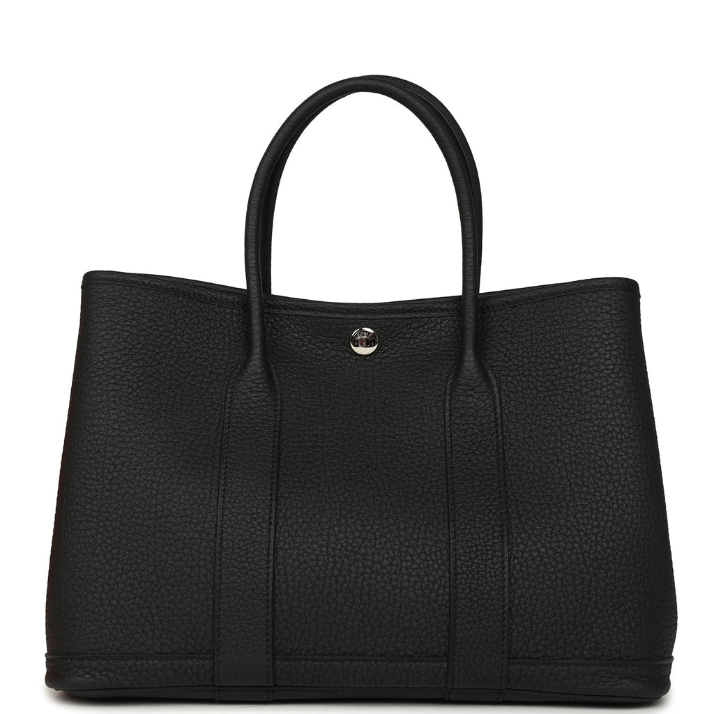 Hermes Garden Party 30 Black Negonda Palladium Hardware