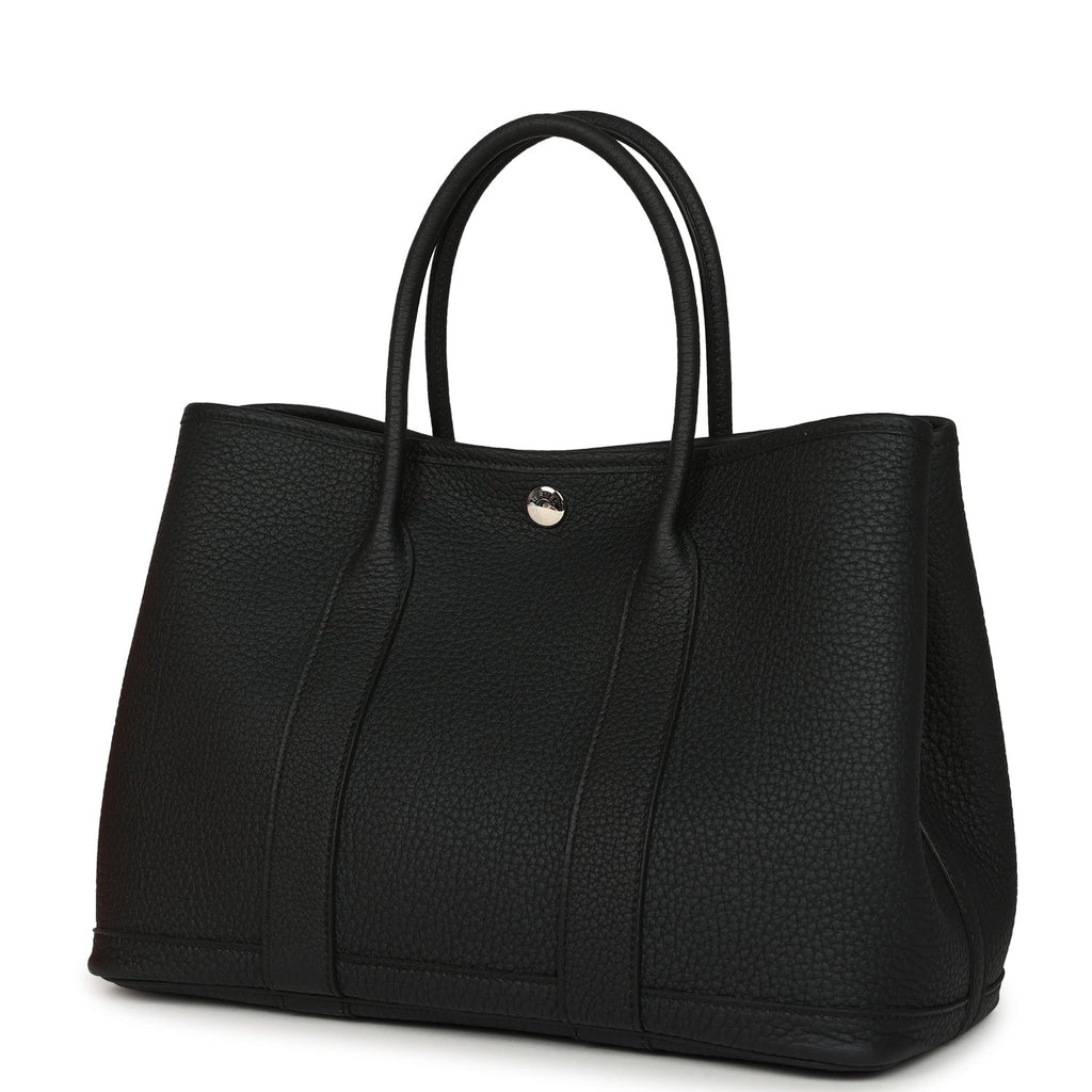 Hermes Garden Party 30 Black Negonda Palladium Hardware
