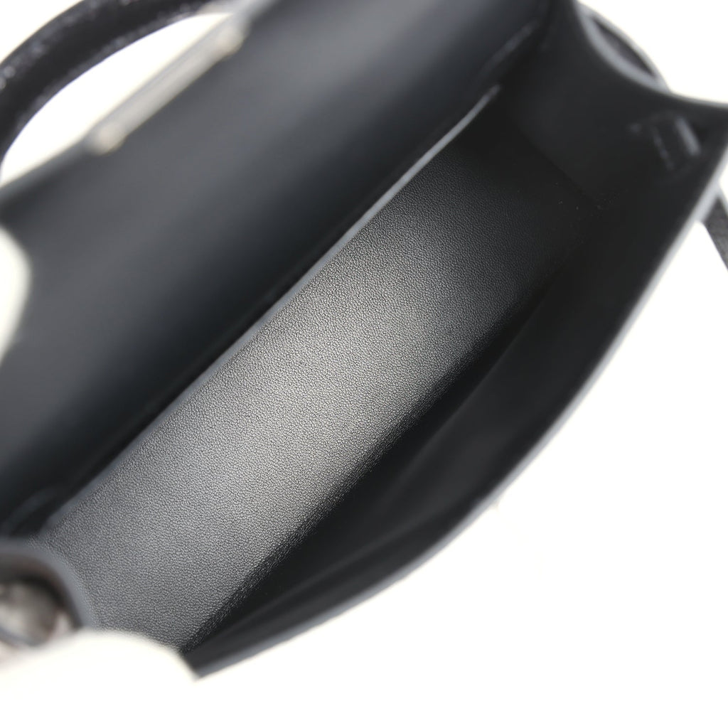 Hermes Kelly Sellier 20 Black Madame and Shiny Varanus Lizard Touch Palladium Hardware