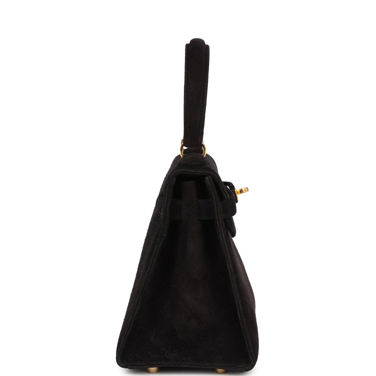 Vintage Hermes Kelly Sellier 20 Black Doblis Gold Hardware