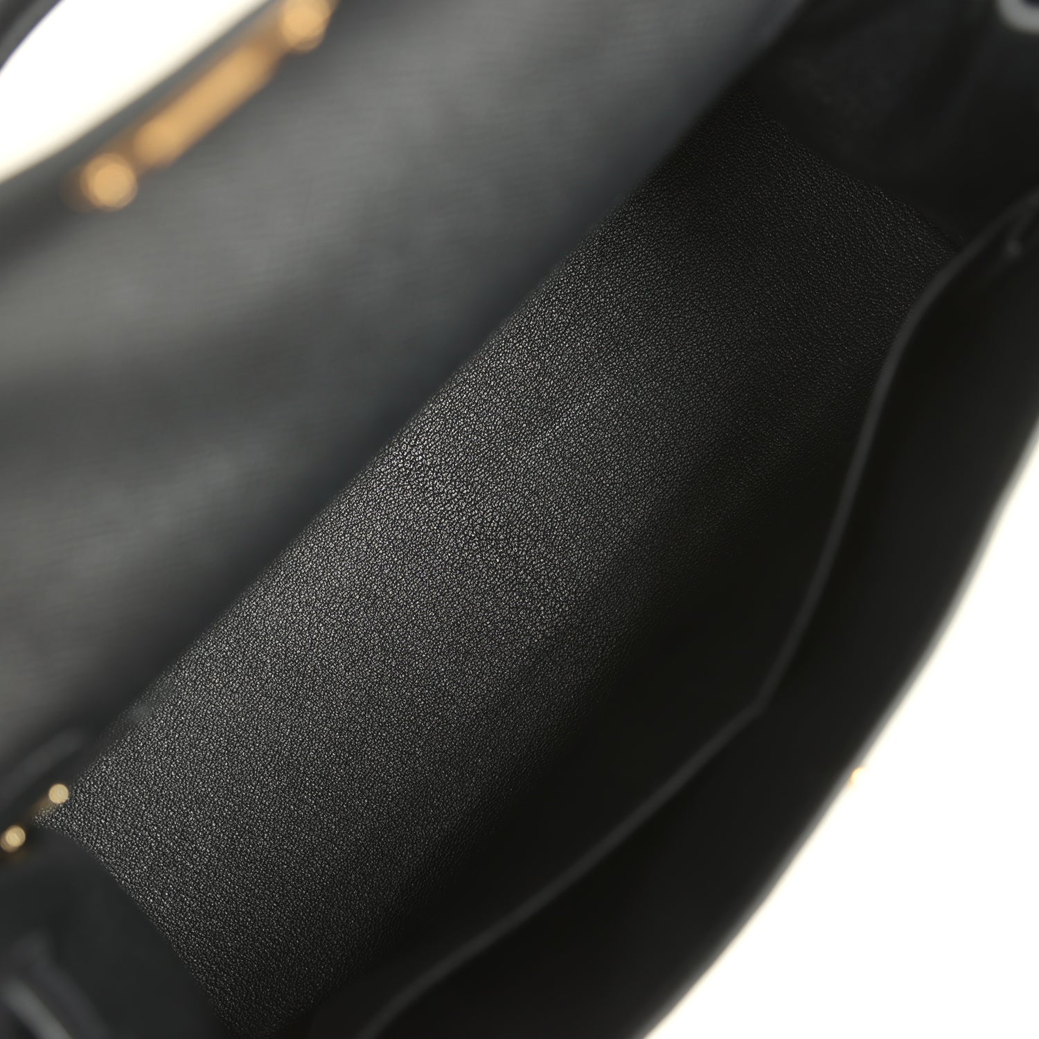 Hermes Kelly Sellier 28 Black Epsom Gold Hardware
