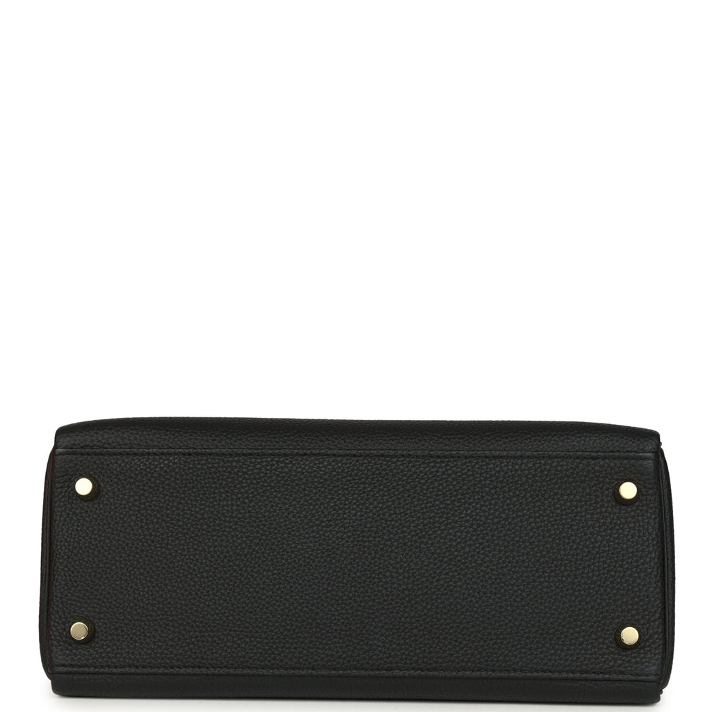 Hermes Kelly Retourne 28 Black Togo Gold Hardware