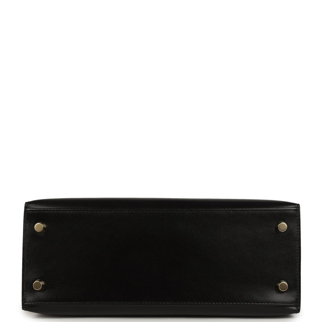 Hermes Kelly Sellier 25 Black Box Gold Hardware