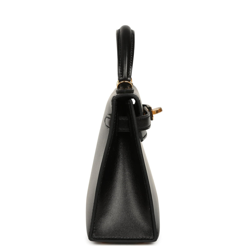 Hermes Kelly Sellier 20 Black Box Gold Hardware