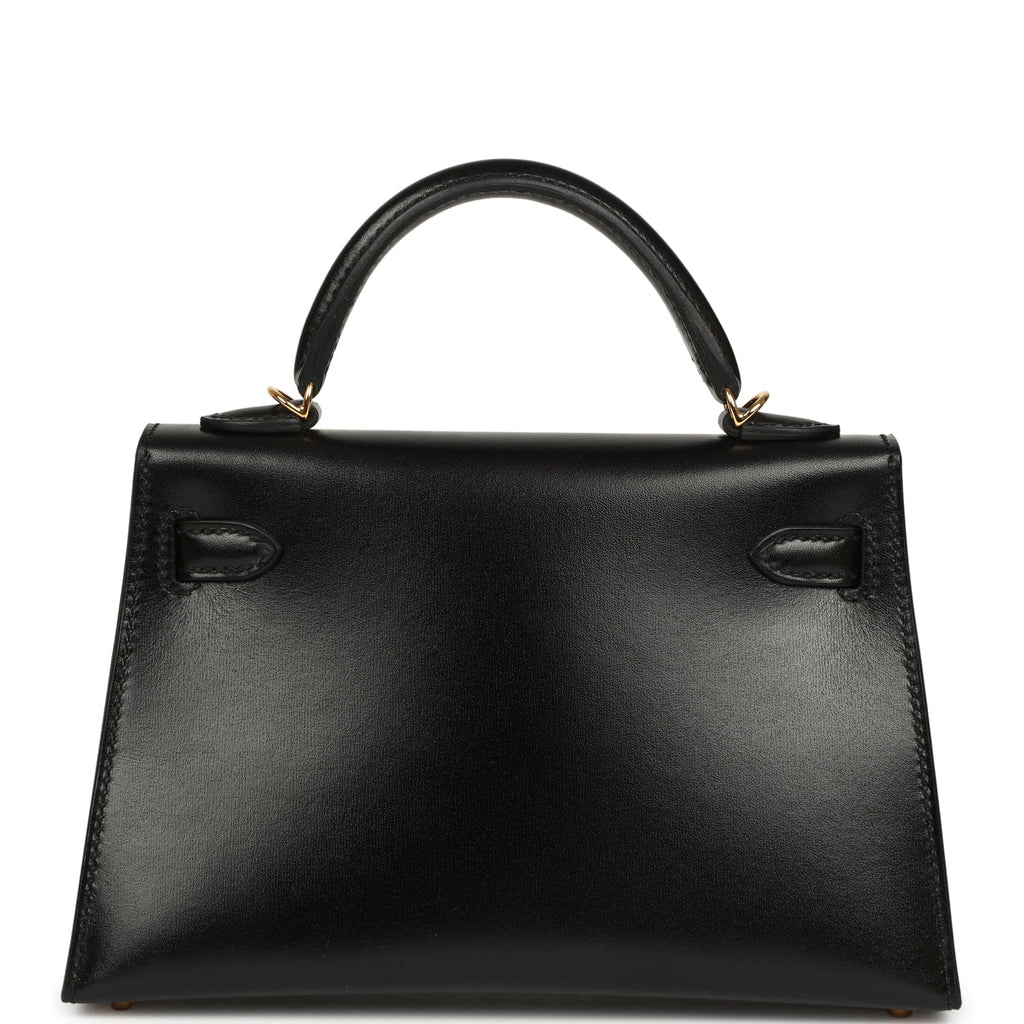 Hermes Kelly Sellier 20 Black Box Gold Hardware