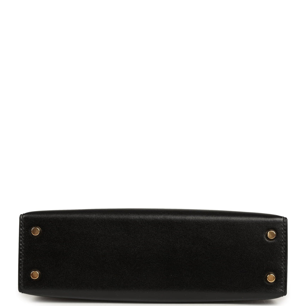 Hermes Kelly Sellier 20 Black Box Gold Hardware