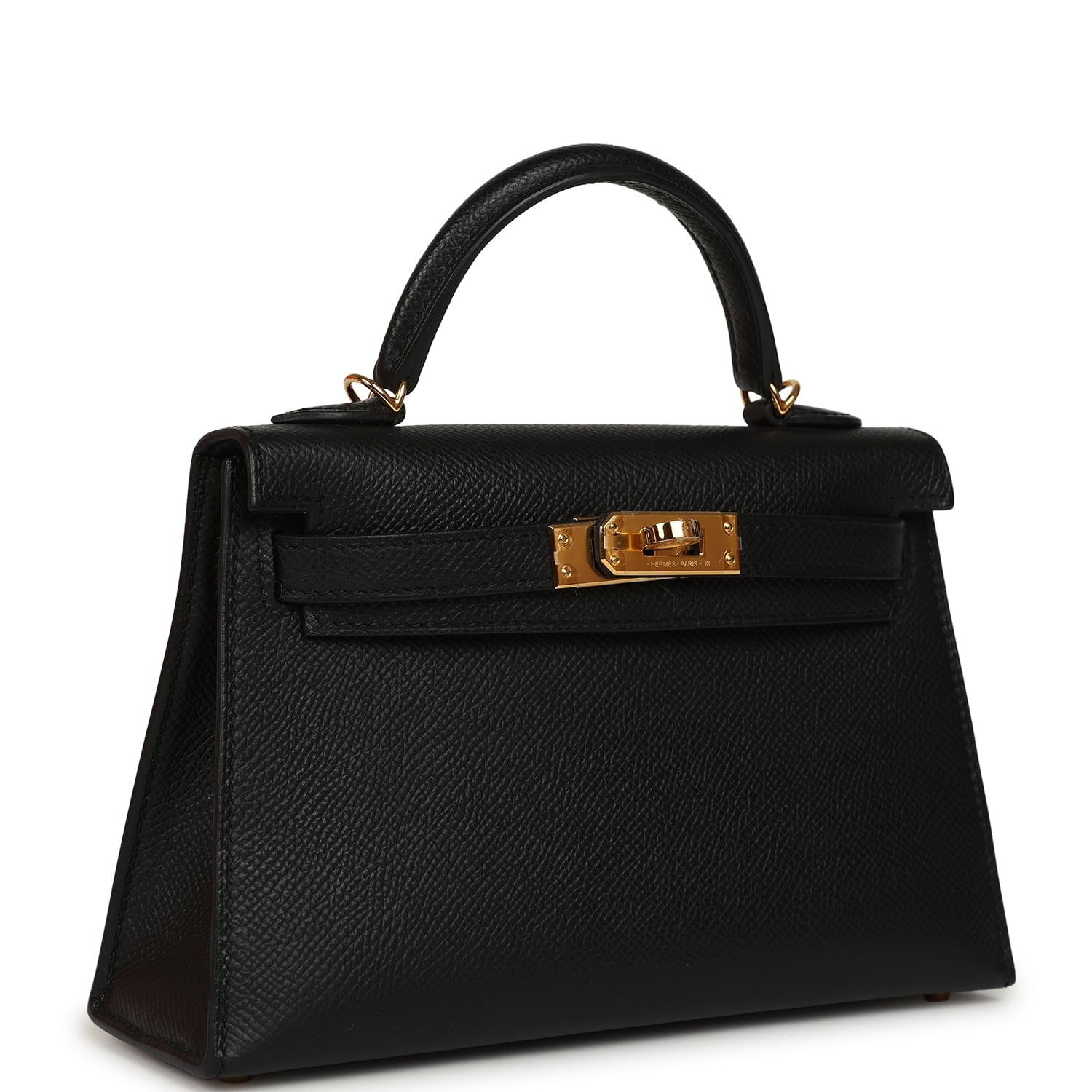 Hermes Kelly Sellier 20 Black Epsom Gold Hardware