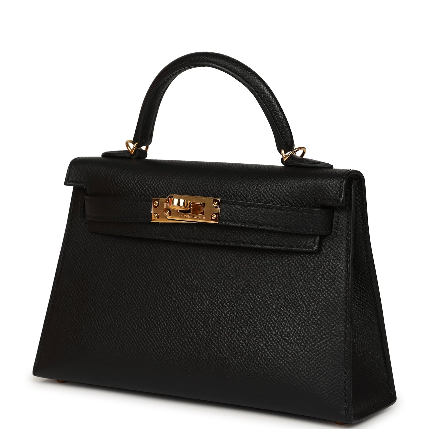 Hermes Kelly Sellier 20 Black Epsom Gold Hardware