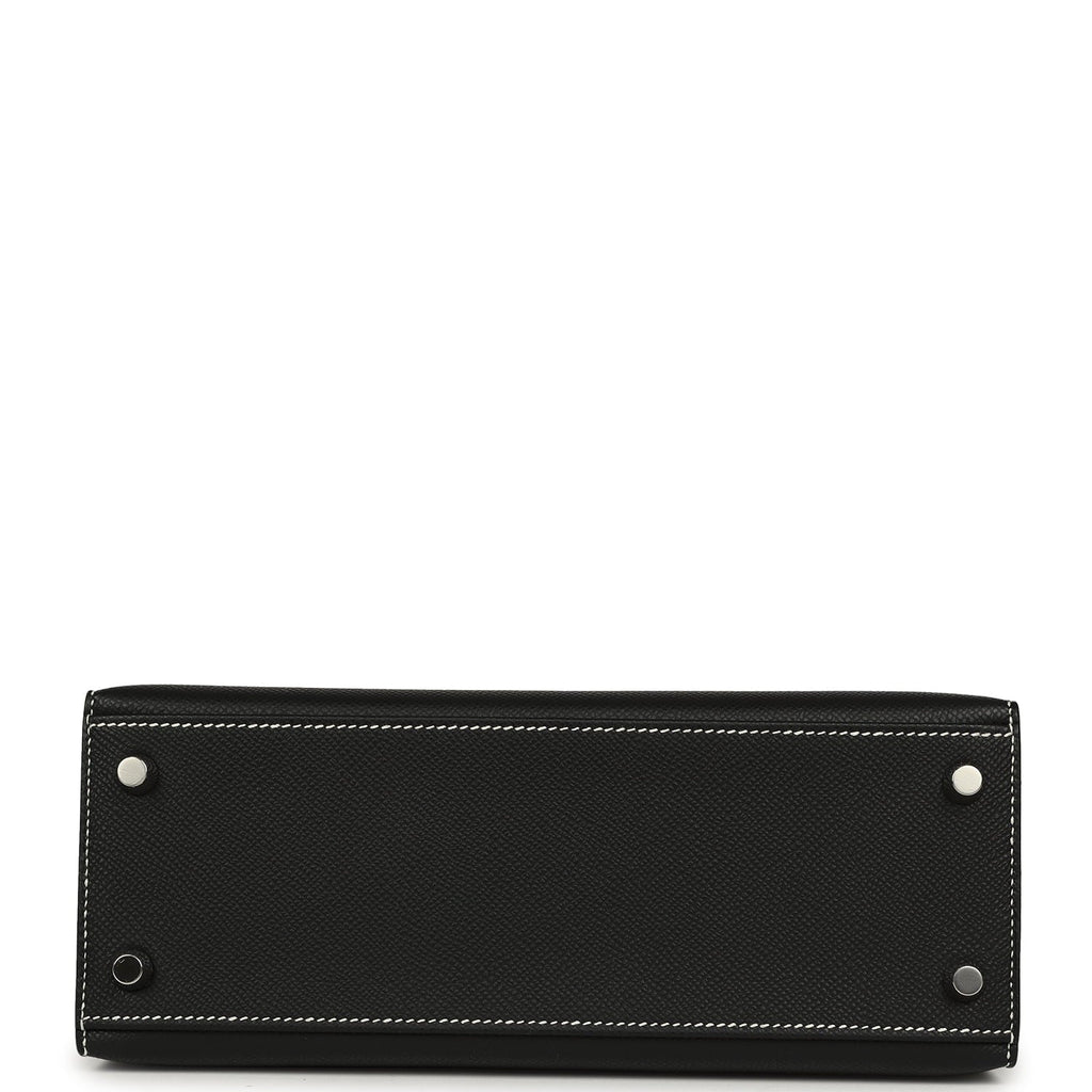 Hermes Special Order (HSS) Kelly Sellier 25 Black Verso Epsom Brushed Palladium Hardware