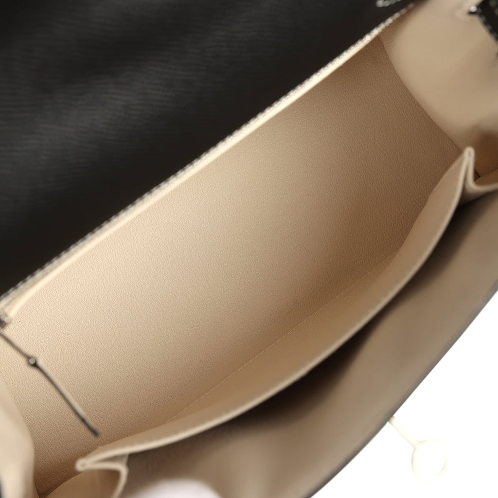 Hermes Special Order (HSS) Kelly Sellier 25 Black Verso Epsom Brushed Palladium Hardware