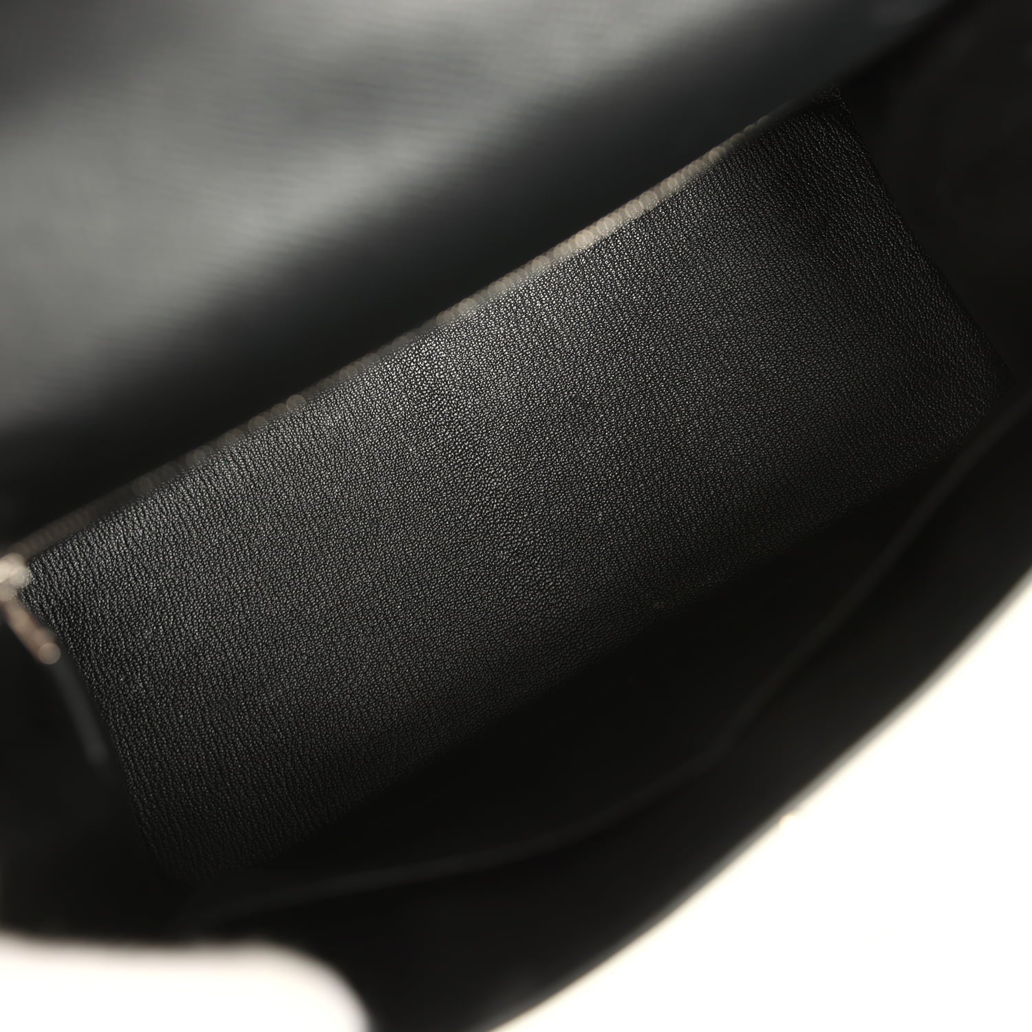 Pre-owned Hermes Kelly Sellier 28 Black Epsom Palladium Hardware