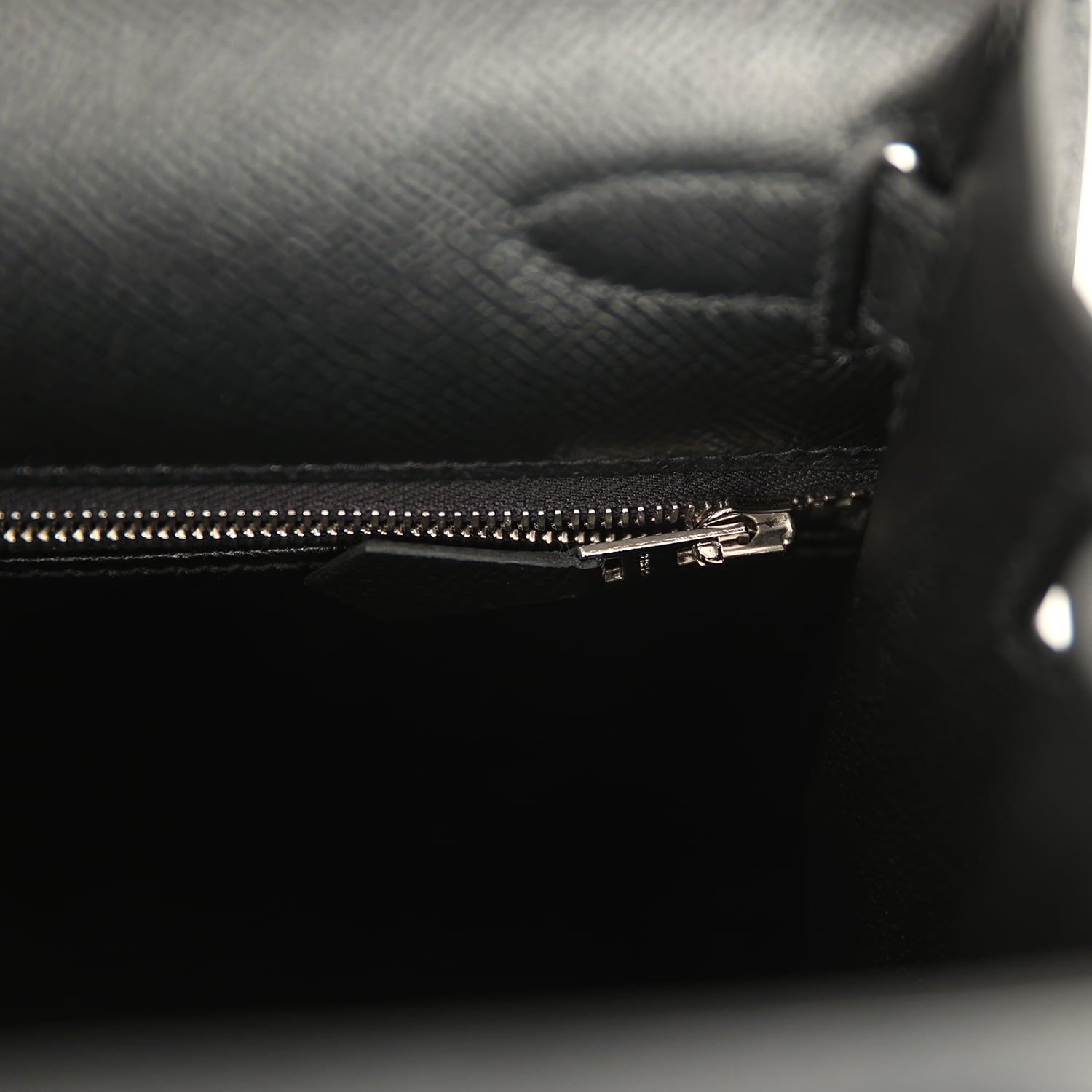 Pre-owned Hermes Kelly Sellier 28 Black Epsom Palladium Hardware