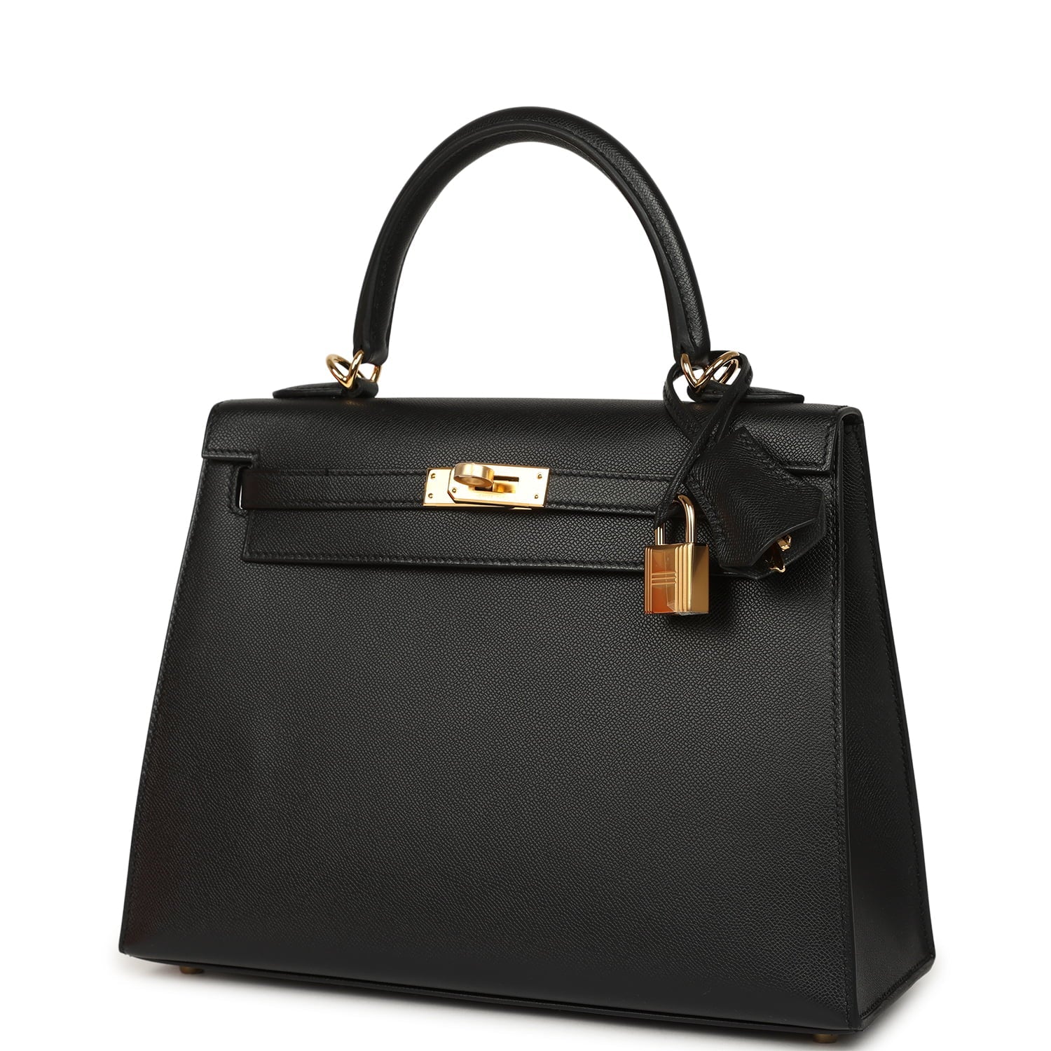 Hermes Kelly Sellier 25 Black Verso Madame Gold Hardware