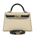 Hermes Special Order (HSS) Kelly Sellier 20 Craie and Black Epsom Permabrass Hardware