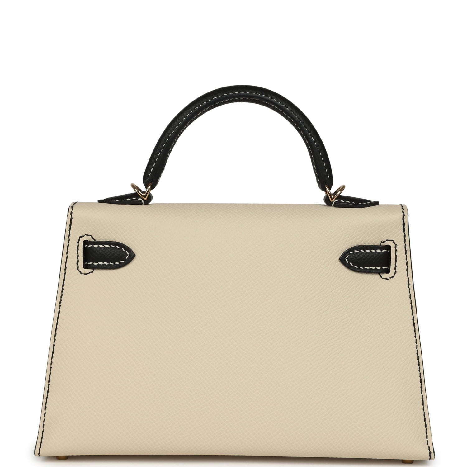 Hermes Special Order (HSS) Kelly Sellier 20 Craie and Black Epsom Permabrass Hardware