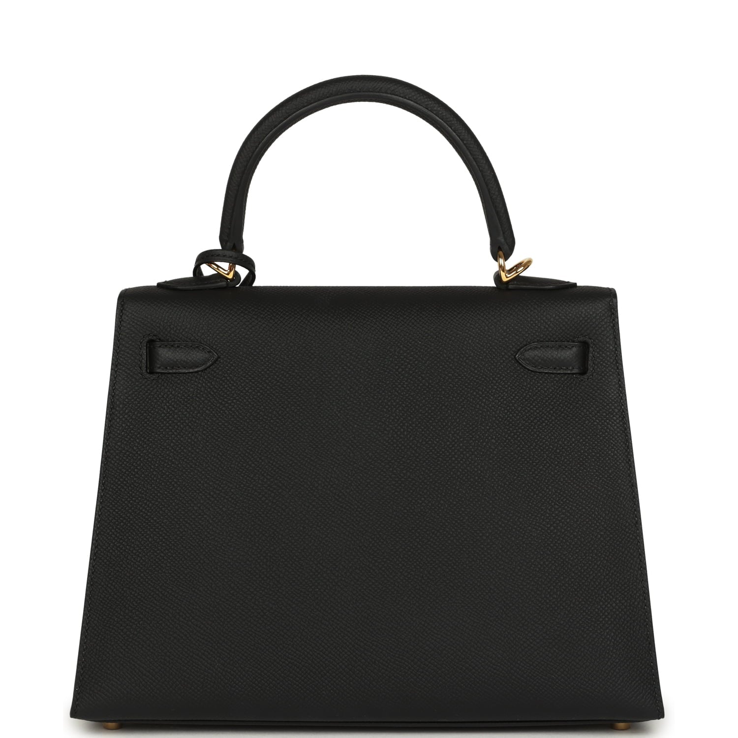 Hermes Kelly Sellier 25 Black Epsom Gold Hardware
