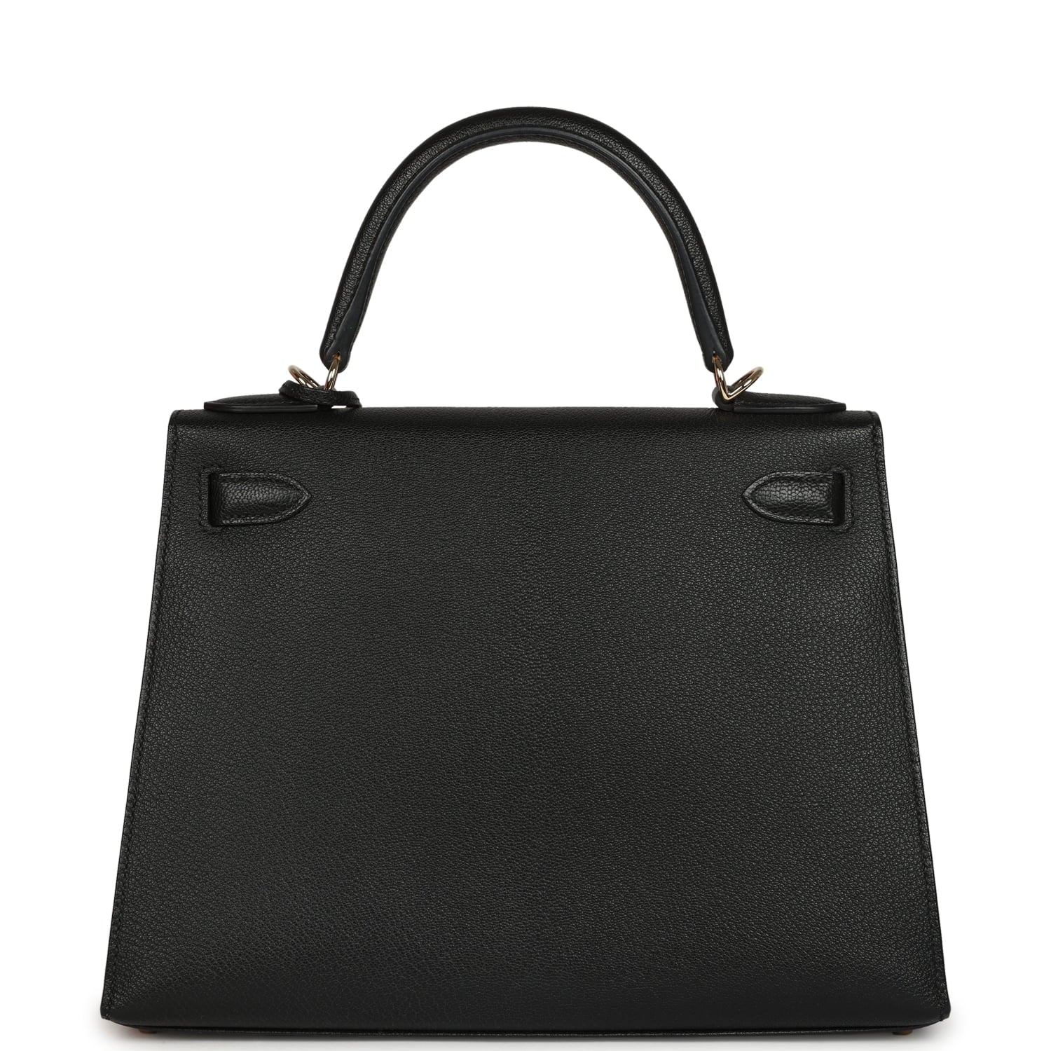 Pre-owned Hermes Special Order (HSS) Kelly Sellier 28 Black Chevre Mysore Permabrass Hardware