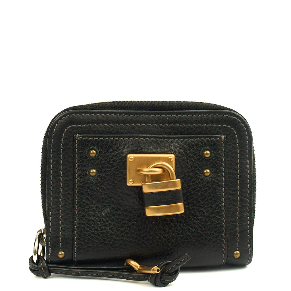Chloe Wallet Paddington Wallet in Black, Calfskin Leather