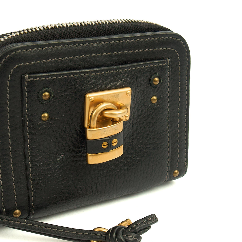 Chloe Wallet Paddington Wallet in Black, Calfskin Leather