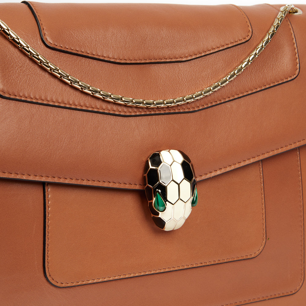 Bulgari Shoulder Bag Serpenti Forever Crossbody in Brown, Leather