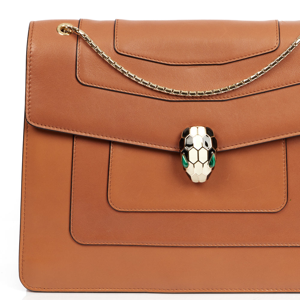 Bulgari Shoulder Bag Serpenti Forever Crossbody in Brown, Leather