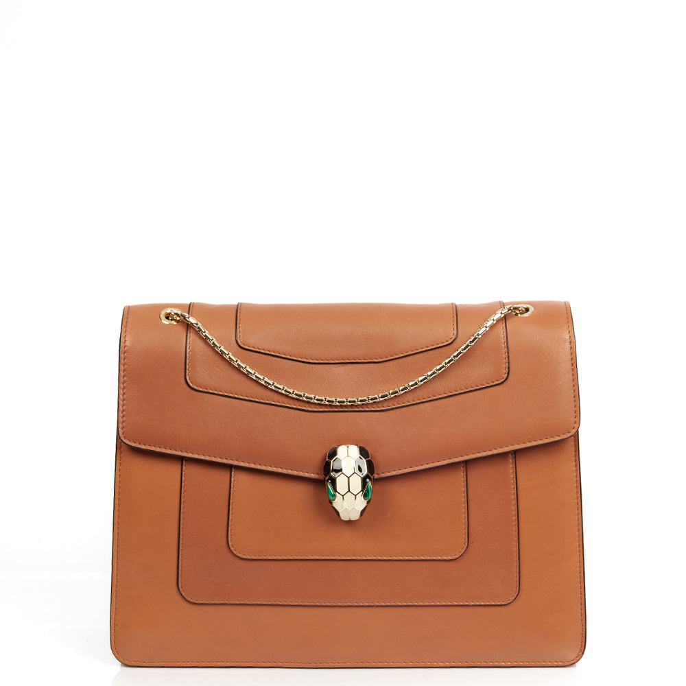 Bulgari Shoulder Bag Serpenti Forever Crossbody in Brown, Leather