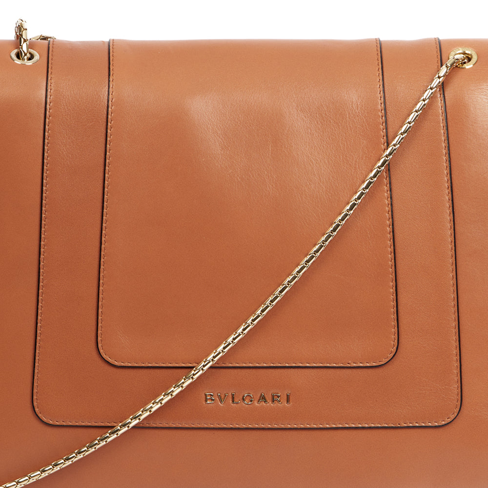 Bulgari Shoulder Bag Serpenti Forever Crossbody in Brown, Leather