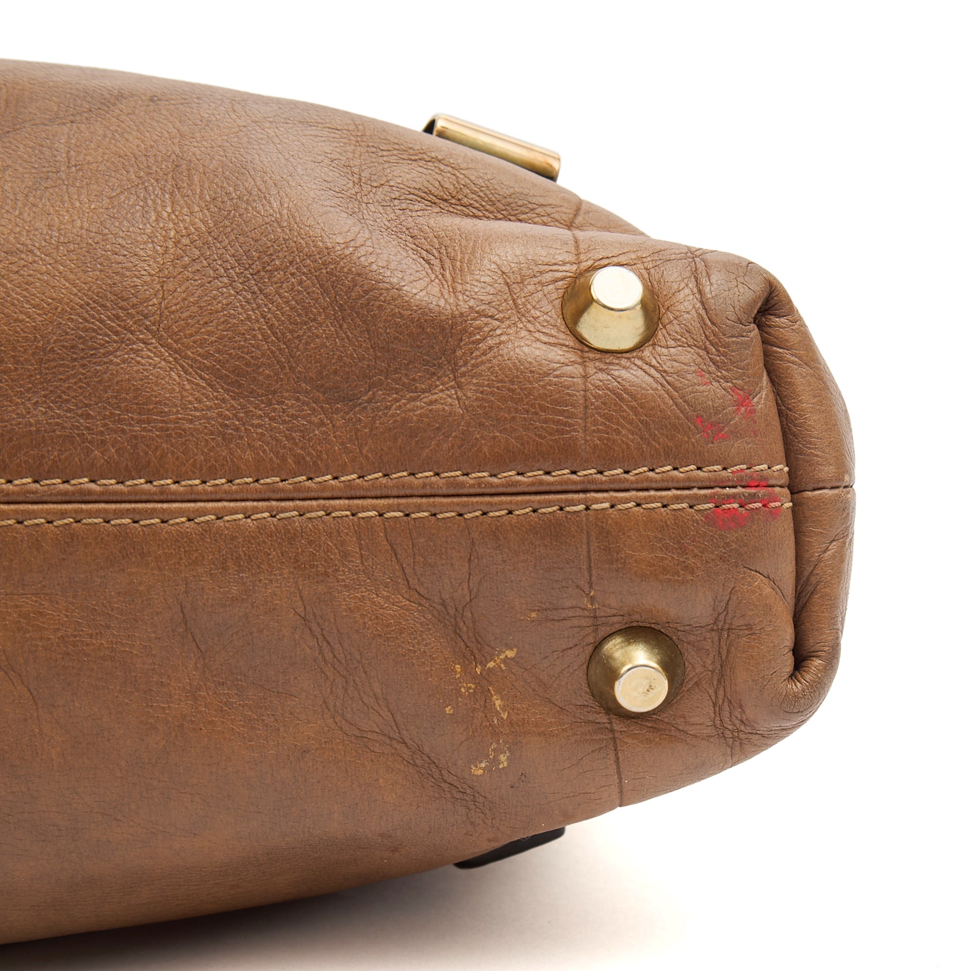Chloe Tote Shoulder Bag in Brown, Calfskin Leather