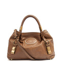 Chloe Tote Shoulder Bag in Brown, Calfskin Leather