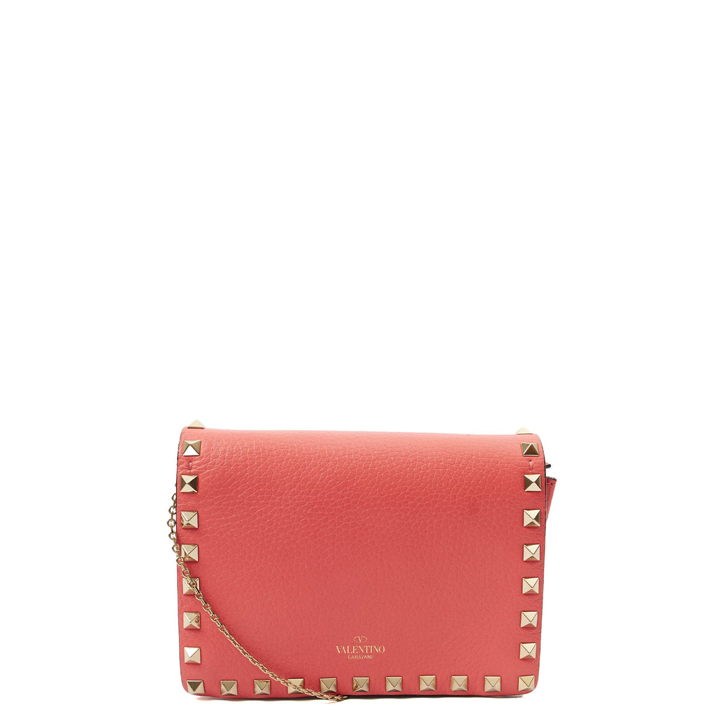 Valentino Cross Body Rockstud Crossbody Bag - Small in Pink, Calfskin