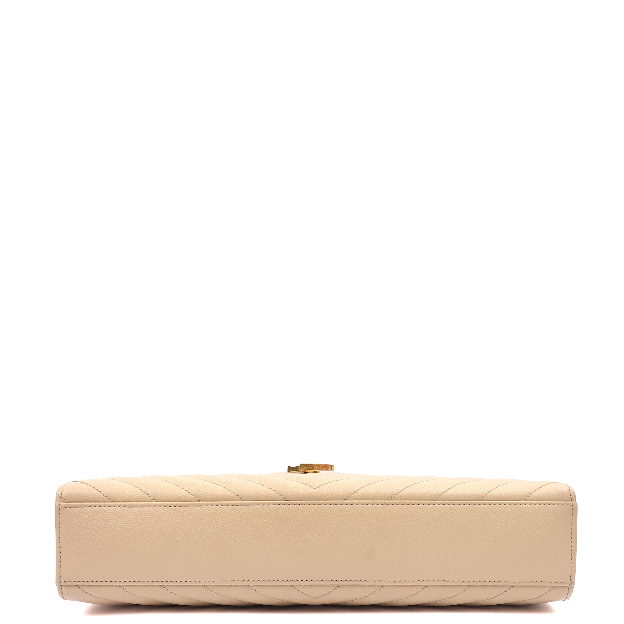 Saint Laurent Shoulder Bag Envelope - Large in Neutral, Calfskin Leather