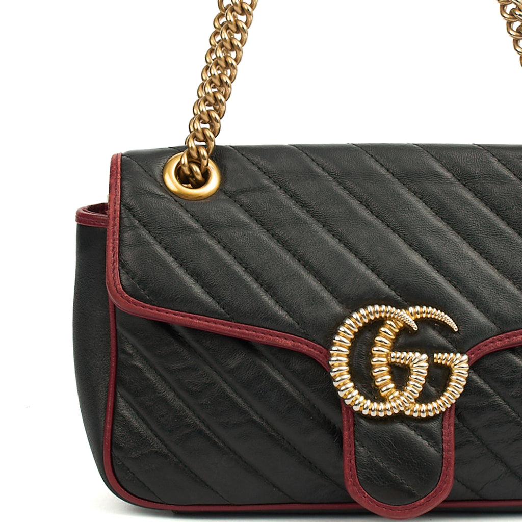 Gucci Shoulder Bag Marmont Shoulder Flap Bag - Medium in Black, Leather