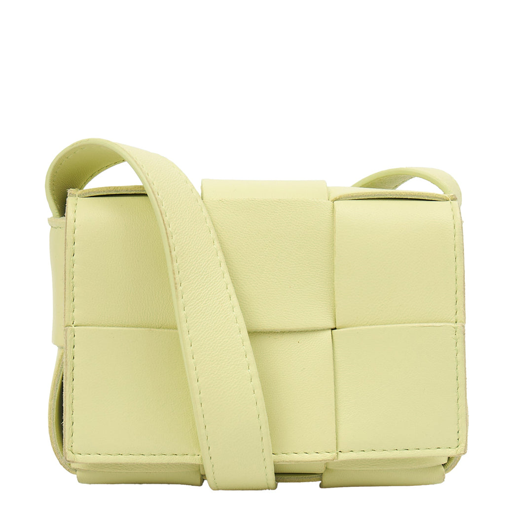 Bottega Veneta Cross Body Cassette - Mini in Green, Intrecciato Nappa