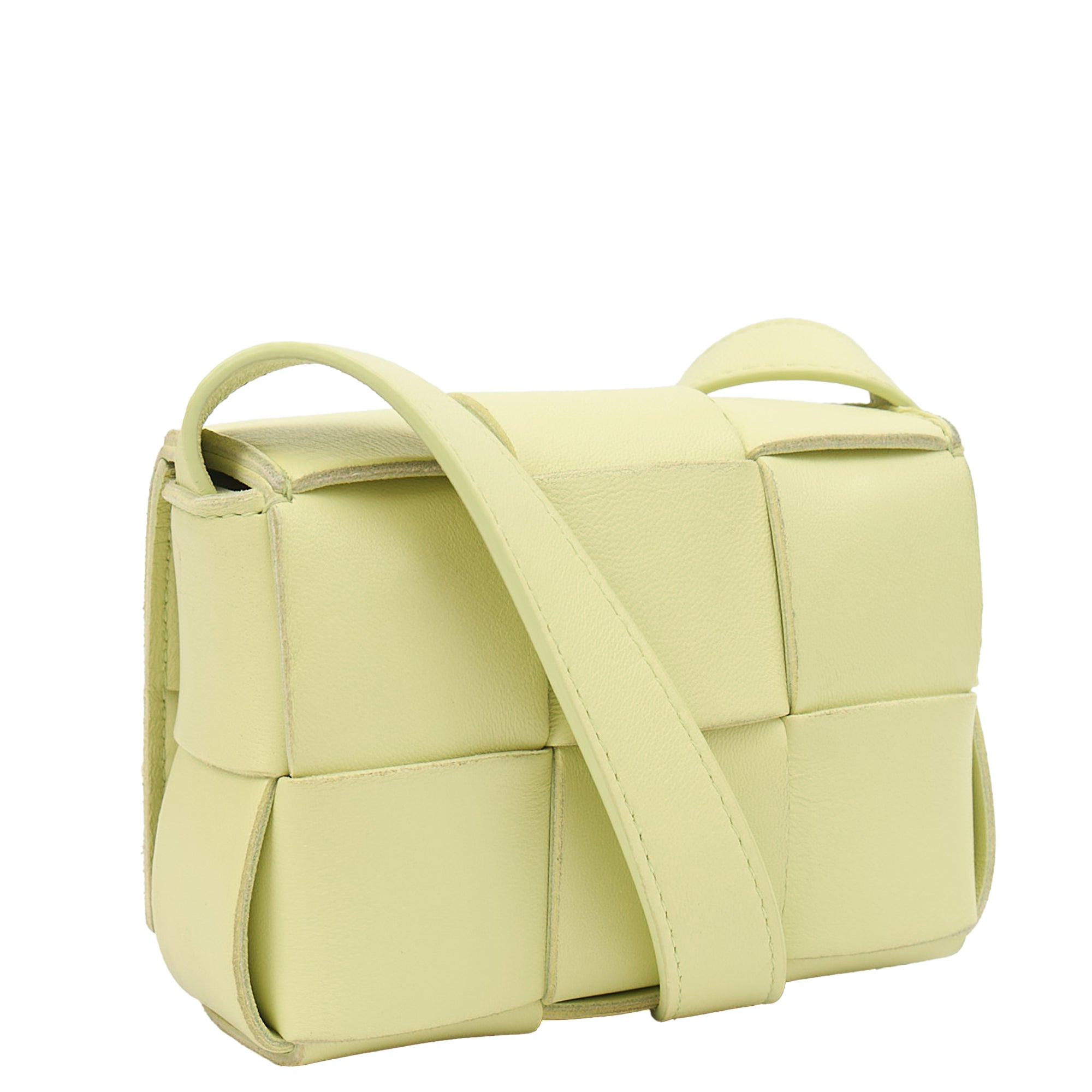 Bottega Veneta Cross Body Cassette - Mini in Green, Intrecciato Nappa
