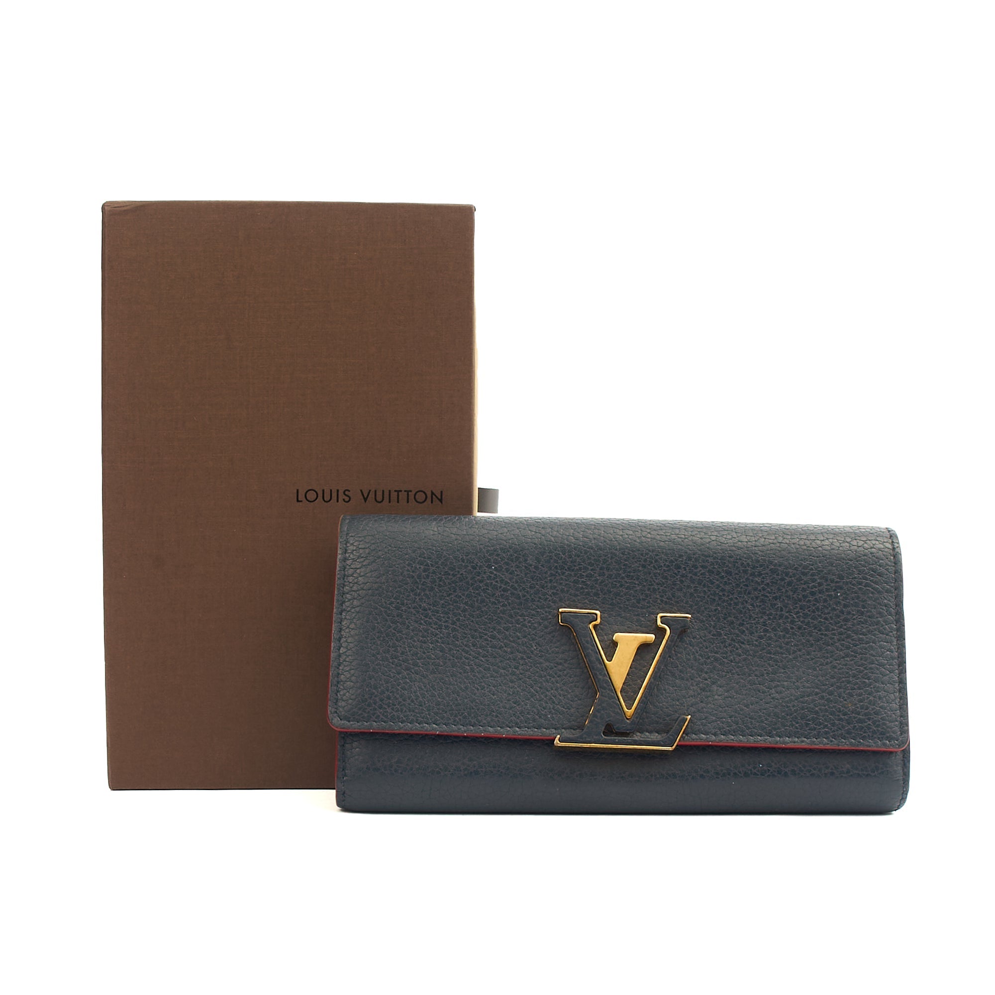 Louis Vuitton Wallet Capucines Wallet  in Navy, Calfskin Leather