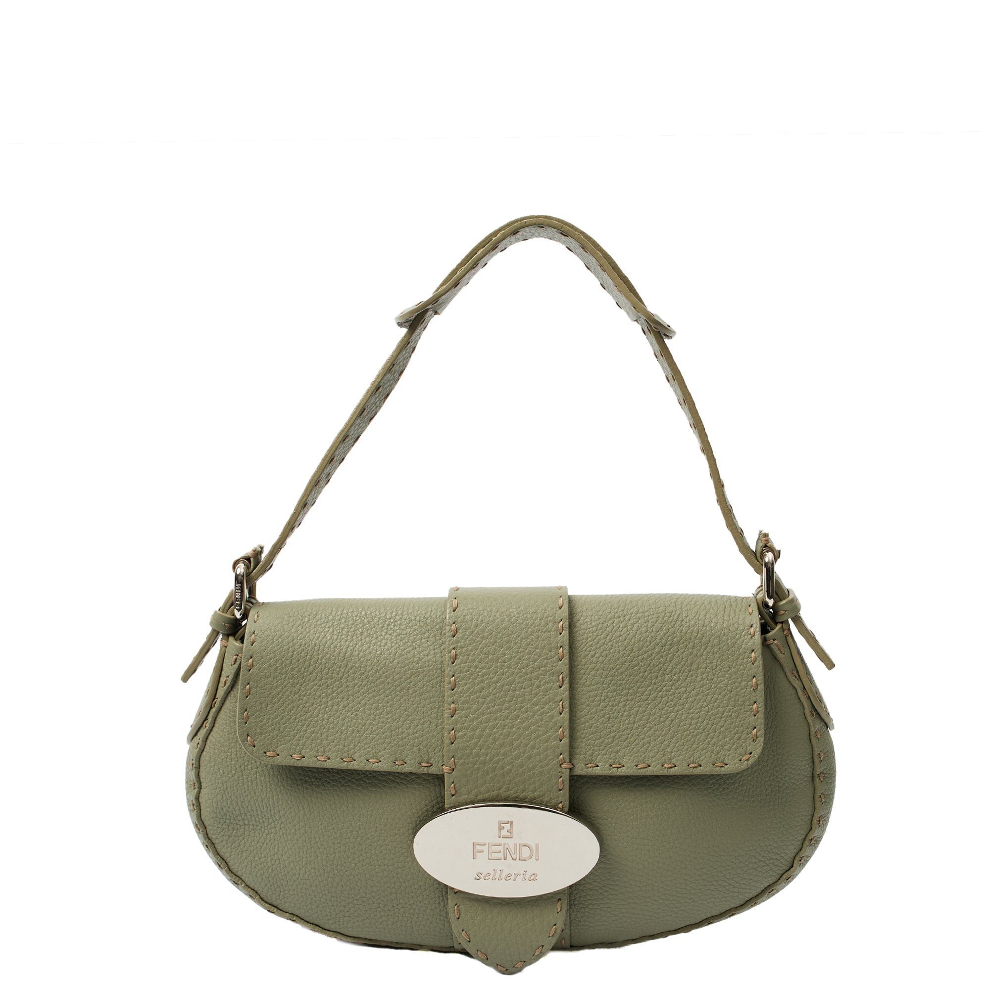 Fendi Shoulder Bag Selleria  in Blue, Leather